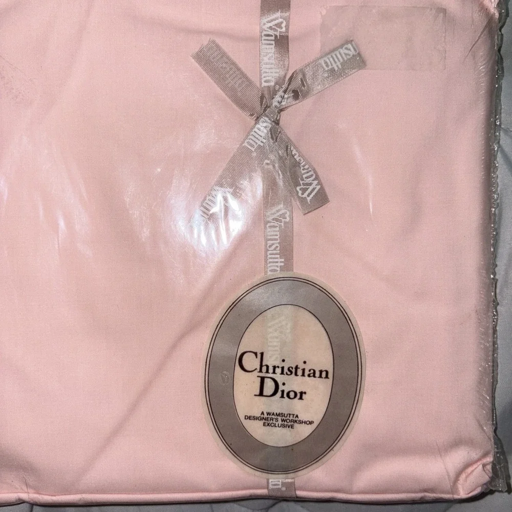 Vintage Christian Dior Wamsutta Supercale Plus twin pink  Flat Sheet NEW‎ SEALED